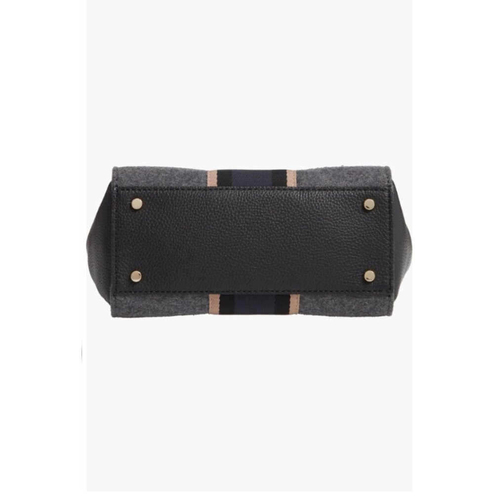 NWT KATE SPADE Charcoal Grey & Navy Jackson Street Small Hayden Satchel RARE - Picture 6 of 13